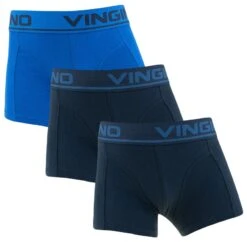 Vingino Jongens 3-pack Boxers Basic Blauw