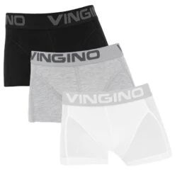 Vingino Jongens 3-pack Boxers Zwart / Grijs / Wit