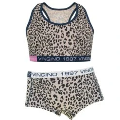 Vingino Meisjes 2-pack Bralette & Hipster Set Animal Beige