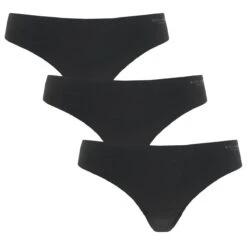 BJØRN BORG Björn Borg Dames Performance 3-pack Microfiber Strings Solids Selena Zwart