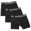 BJØRN BORG Björn Borg Jongens Cotton Stretch 3-pack Boxers Zwart