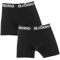 BJØRN BORG Björn Borg Jongens Cotton Stretch 2-pack Boxers Zwart