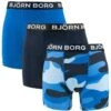 BJØRN BORG Björn Borg Performance 3-pack Boxers Camo Blauw