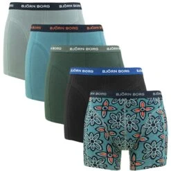 BJØRN BORG Björn Borg Cotton Stretch 5-pack Boxers Multiflower Sketch Groen