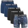 BJØRN BORG Björn Borg Performance 5-pack Boxers Camo Blauw & Zwart