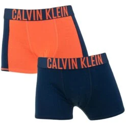 Calvin Klein Jongens 2-pack Boxers Basic Blauw & Oranje