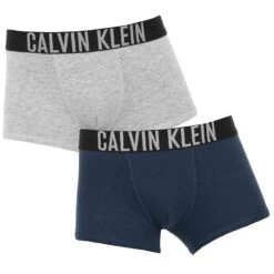 Calvin Klein Jongens Intense Power 2-pack Boxers Blauw & Grijs II