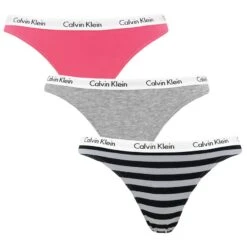 Calvin Klein Dames 3-pack Strings Stripe Multi 658