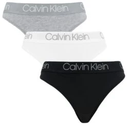 Calvin Klein Dames 3-pack High Leg Tanga Zwart / Wit / Grijs