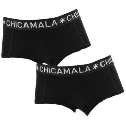 Chicamala Meisjes 2-pack Boxershorts Basic Zwart