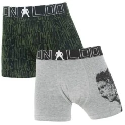 CR7 Jongens 2-pack Boxers Print Zwart & Grijs