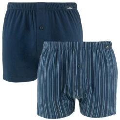 Götzburg 2-pack Wijde Boxershorts Gestreept Blauw II