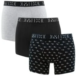 HOM 3-pack Boxers Rayan Zwart & Grijs