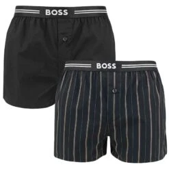 Hugo Boss BOSS 2-pack Wijde Boxershorts Print Zwart II