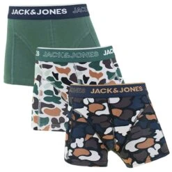 Jack & Jones Jongens 3-pack Boxers Camo Groen
