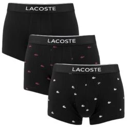 Lacoste 3-pack Boxers All Over Mini Logo Zwart