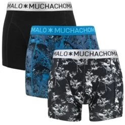 Muchachomalo 3-pack Boxers Man Deer Blauw & Zwart