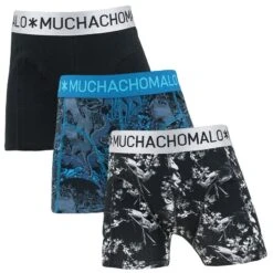 Muchachomalo Jongens 3-pack Boxers Man Deer Blauw & Zwart