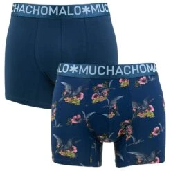 Muchachomalo 2-pack Bamboe Boxers Humming Blauw