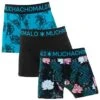 Muchachomalo Jongens 3-pack Boxers Flowers Zwart & Blauw