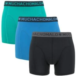 Muchachomalo 3-pack Microfiber Boxers Turquoise, Blauw & Zwart