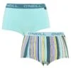 O'Neill Dames 2-pack Boxershorts Multi Stripe Blauw