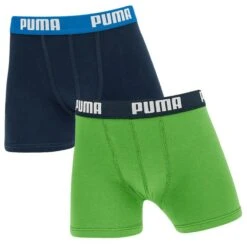 PUMA Jongens 2-pack Boxers Groen & Blauw