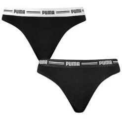 PUMA Dames 2-pack Cotton Modal Strings Zwart