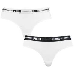 PUMA Dames Everyday 2-pack Cotton Modal Brazilians Wit