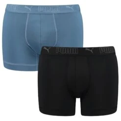PUMA Sport 2-pack Microfiber Boxers Zwart & Blauw