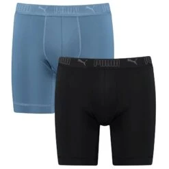 PUMA Sport 2-pack Microfiber Long Boxers Zwart & Blauw