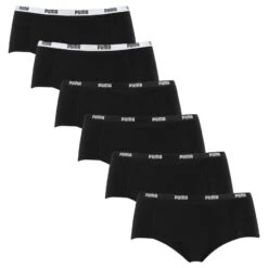 PUMA Dames 6-pack Boxershorts Zwart