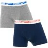 PUMA Jongens 2-pack Boxers Multi Logo Blauw & Grijs