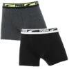 PUMA Jongens 2-pack Boxers Multi Logo Zwart & Grijs