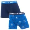 PUMA Jongens Everyday 2-pack Boxers Logo & Initial Blauw