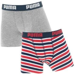 PUMA Jongens 2-pack Boxers Printed Stripes Multi III