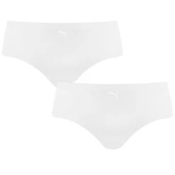 PUMA Dames 2-pack Microfiber Hipsters Seamless Wit