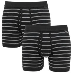 Schiesser 2-pack Boxers Stripe Zwart