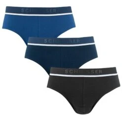 Schiesser 3-pack Herenslips Rio Zwart & Blauw II