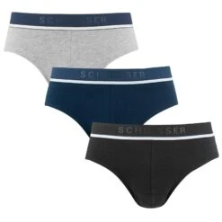 Schiesser 3-pack Herenslips Rio Zwart, Blauw & Grijs